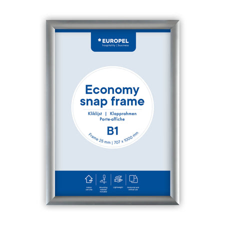 Europel - Cornice a scatto Economy B1 argento