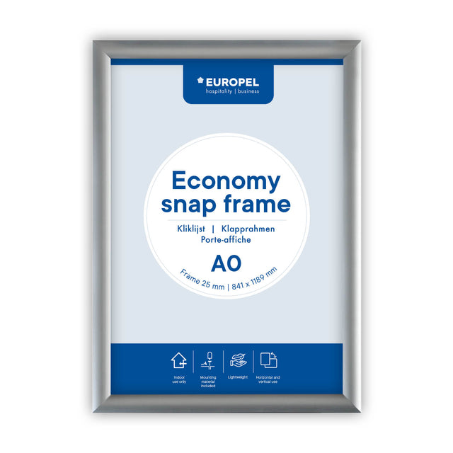 Europel - Cornice a clic economy a0 argento | 5 pezzi