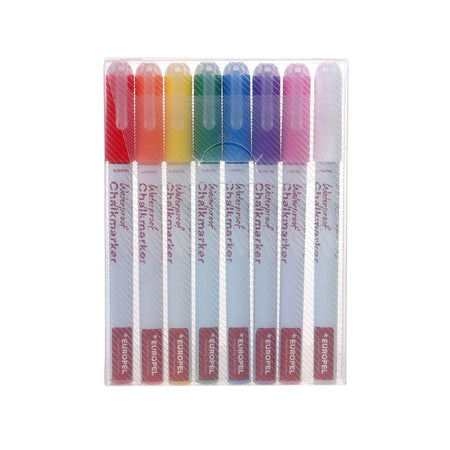 Europel -  Krijtstift  watervast 1-3mm ass 8 stuks