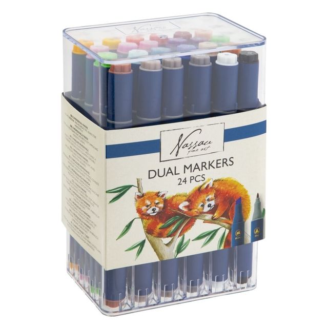 Art Sensations - marqueurs creux Nassau Arts duopoint set de 24 couleurs