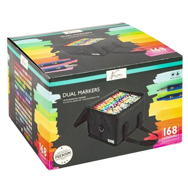 Art Sensations - marqueurs creux Nassau Arts duopoint set de 168 couleurs