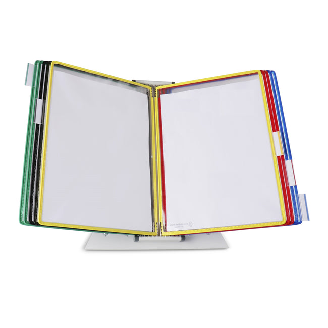 Tarifold - Bureau à système de panneaux de visualisation en métal A4 avec 10 pochettes assorties
