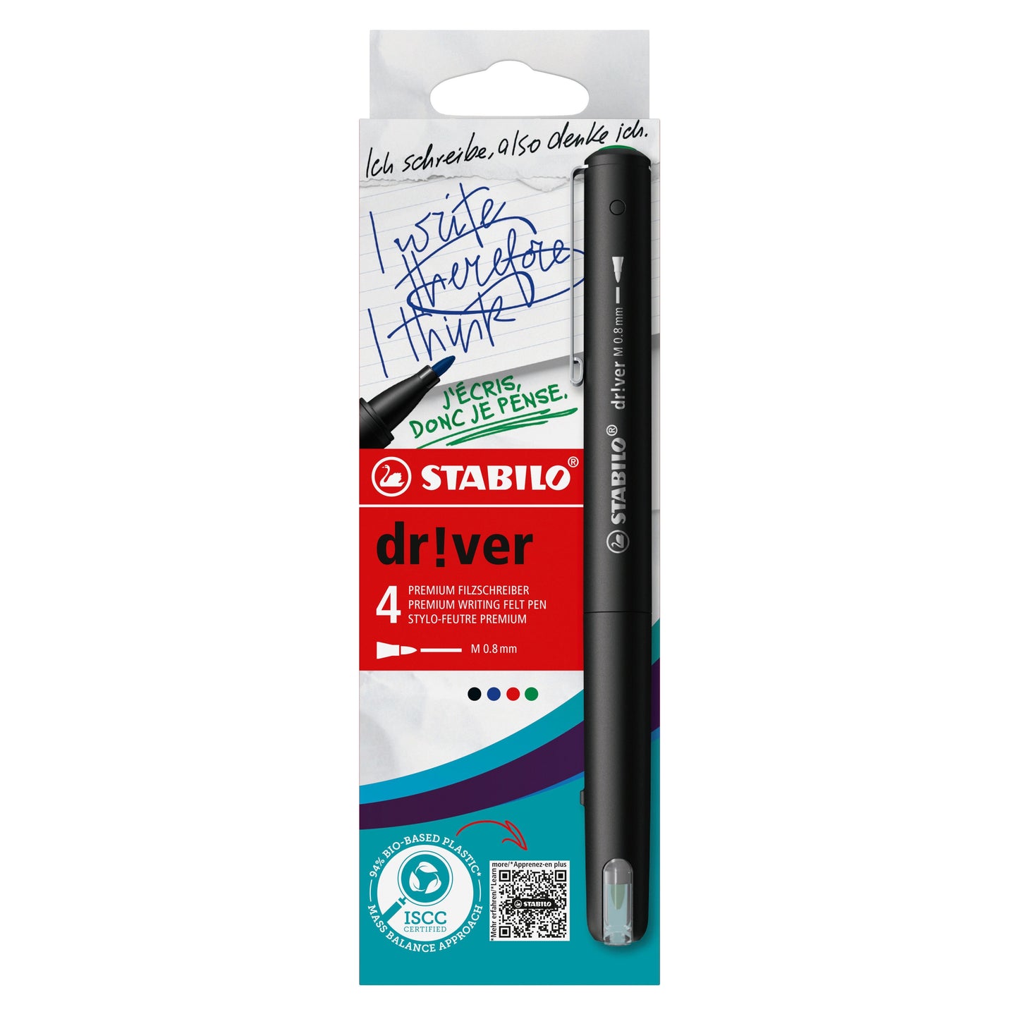 Stabilo - Fineliner dr!ver medium assorted 4 pieces