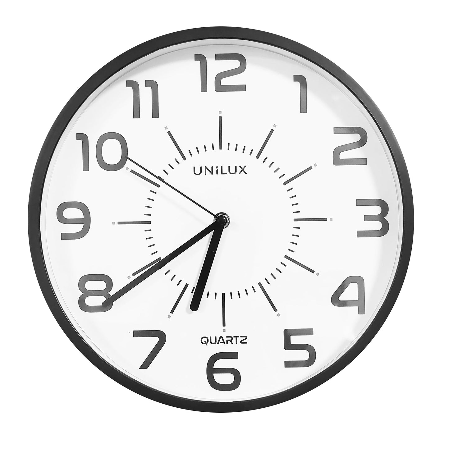 UNILUX - Reloj de pared pop diámetro 30,5cm plástico negro