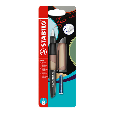 Stabilo -  Vulpen flow blister m lichtbruin | 5 stuks