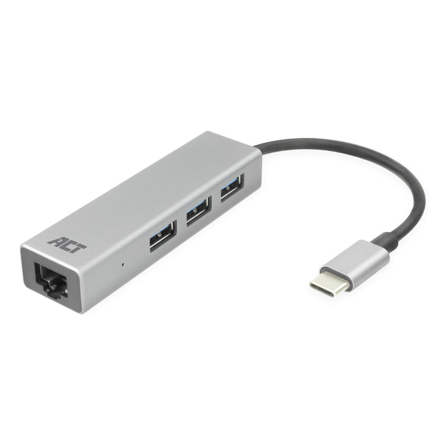 ACT -   USB-C hub 3.0, 3x USB-A, Gigabit ethernet