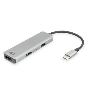 ACT -   USB-C 4K multiport adapter voor 2 HDMI schermen, USB-A daoort