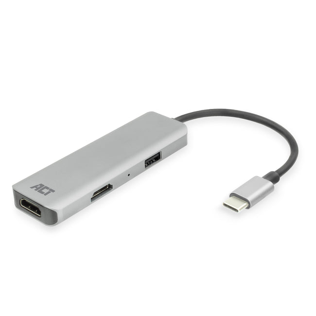 ACT -   USB-C 4K multiport adapter voor 2 HDMI schermen, USB-A daoort