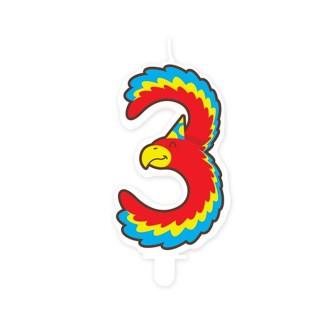 Bruna office -  Jungle candle 3 Parrot | 4 stuks
