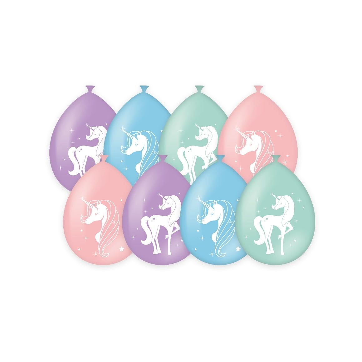 Bruna office - Palloncini Unicorno 30 cm 8 pezzi pastello | 6 pezzi