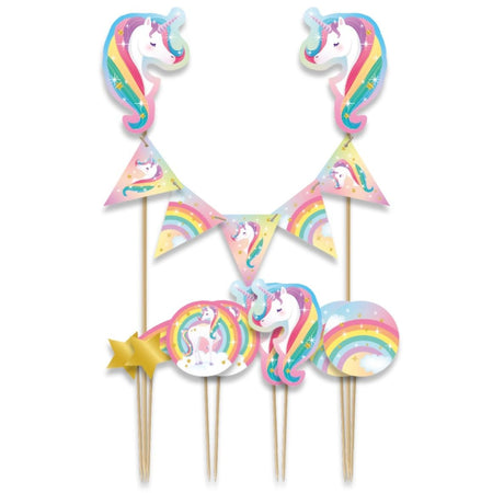 Office -  Cake decoratie unicorn 9 stuks