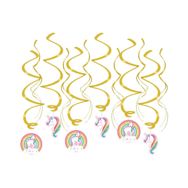Oficina Bruna - Decoraciones en espiral Unicornio | 6 piezas