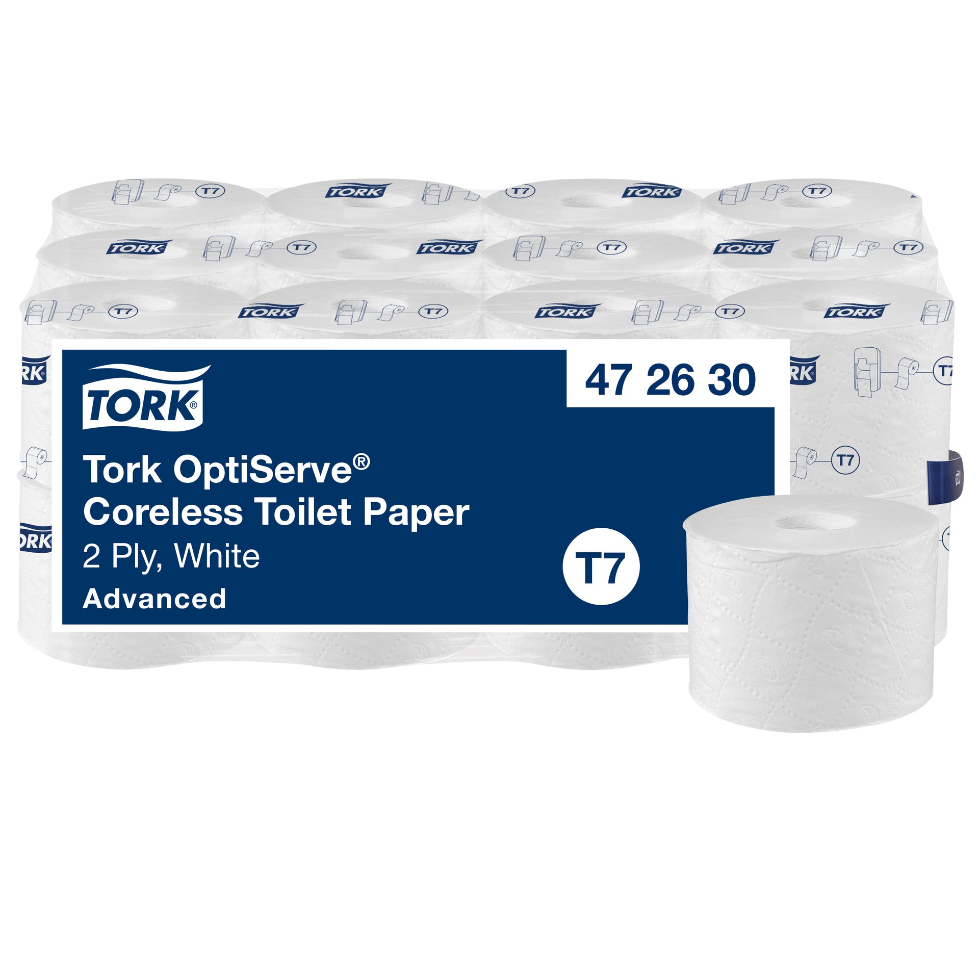 Tork - Toilet paper T7 Advanced Optiserve Coreless 2-layer 94m white 472630