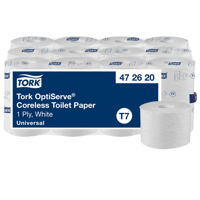 Tork - Papier toilette T7 Universel OptiServe Coreless 1 couche 144m blanc 472620