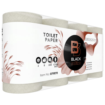 BlackSatino - Toilettenpapier greengrow ct10 3-lagig | 5 Stück