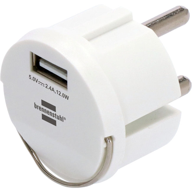Brennerstuhl - Adaptador de enchufe USB A 2.4A blanco