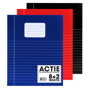 SOHO - Schulheft Basic A5 Linie 80 Seiten 70gr sortiert 8+2 gratis