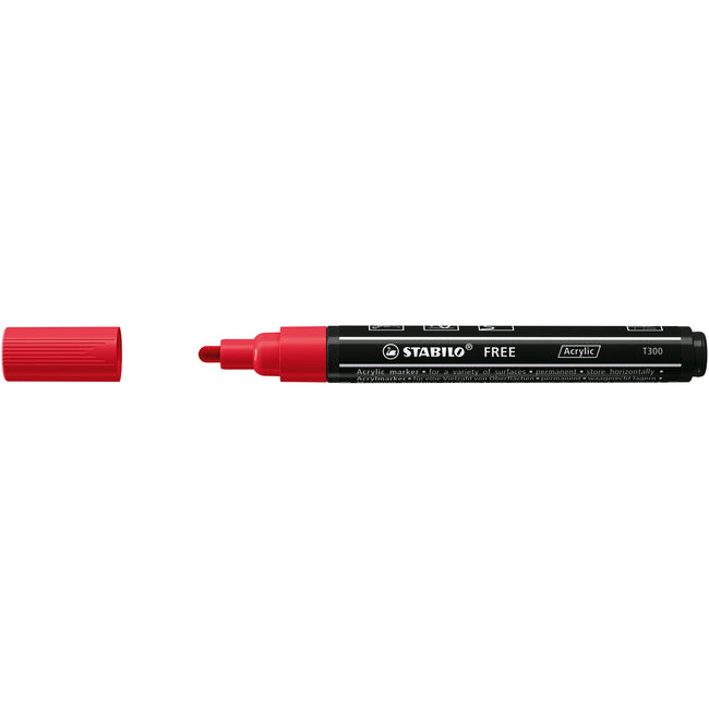 Stabilo -  FREE Acrylic T300 karmijn rood