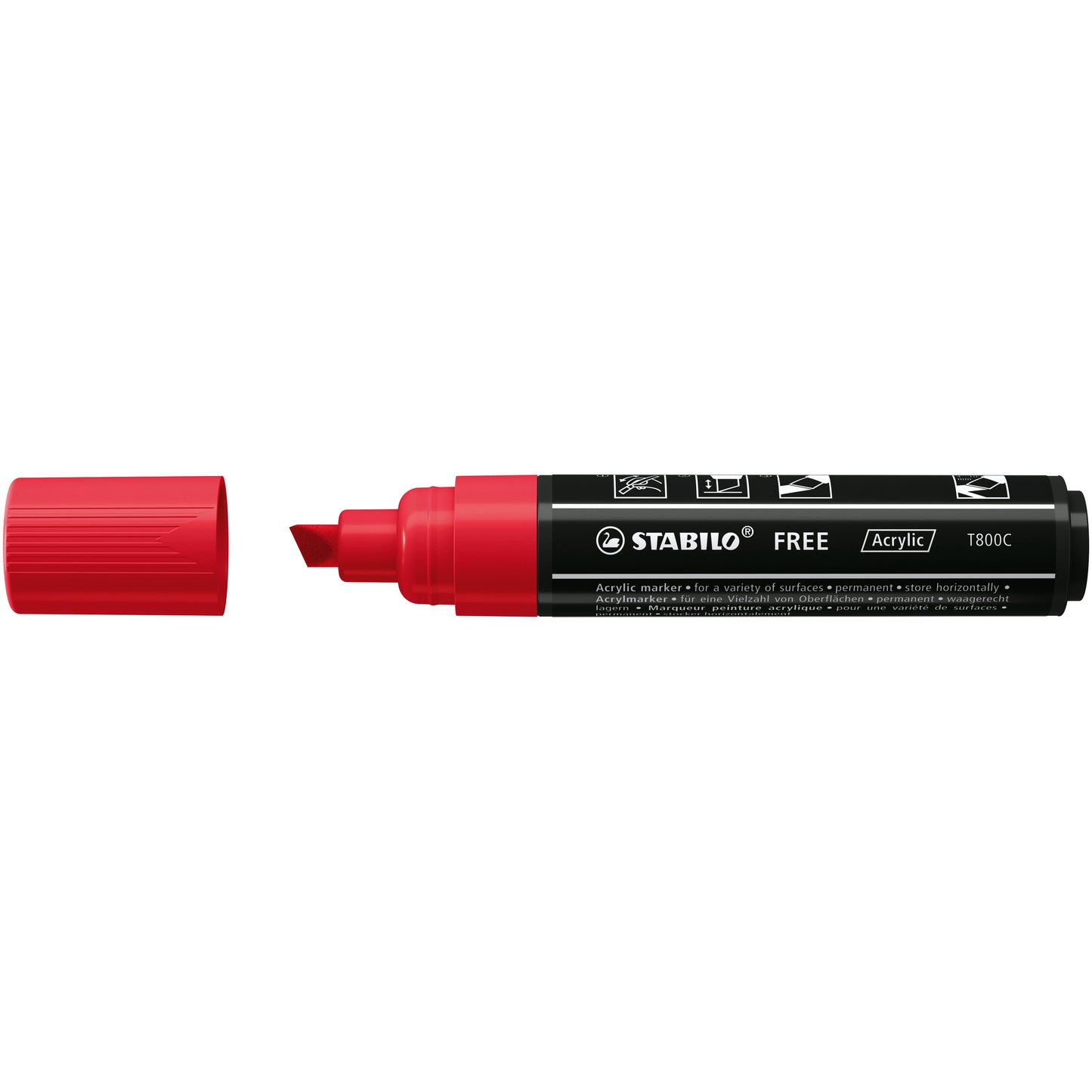 Stabilo -  FREE Acrylic T800C karmijn rood