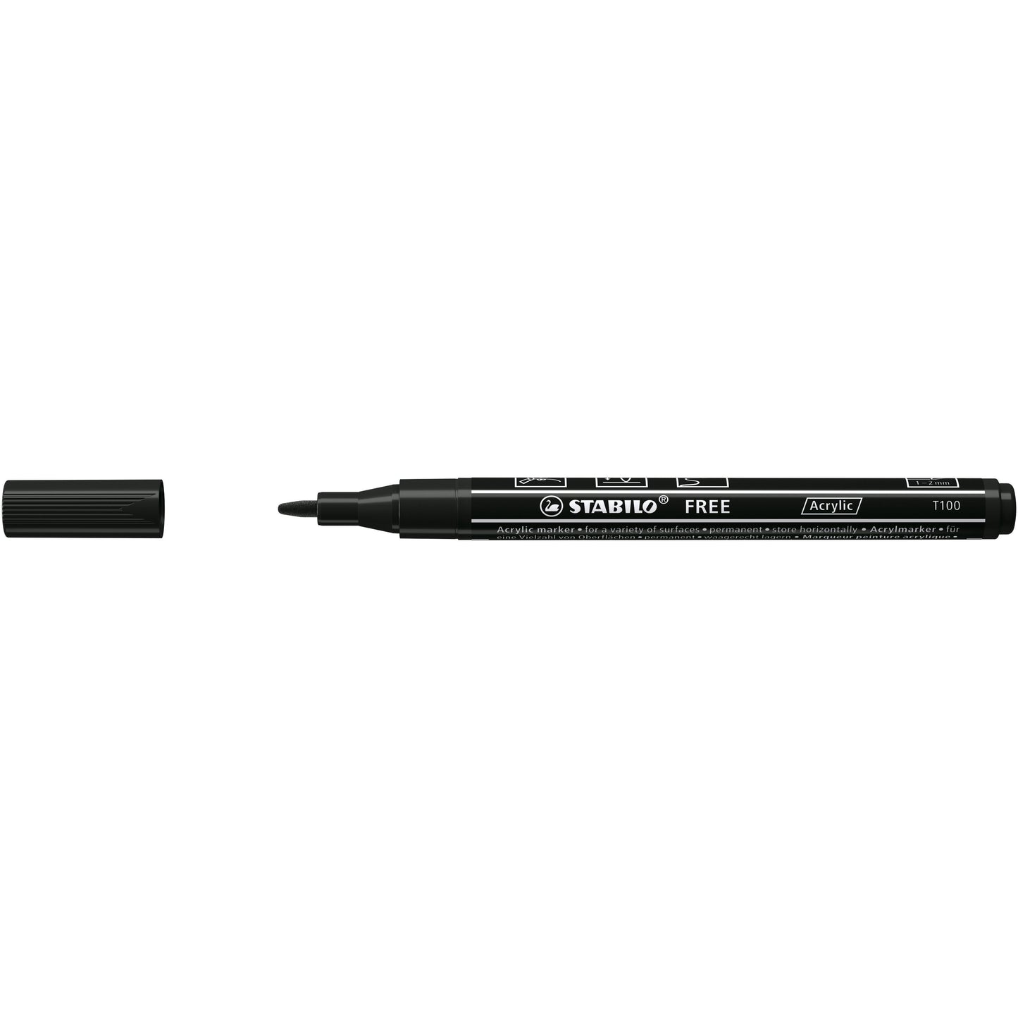 Stabilo -  FREE Acrylic T100 zwart