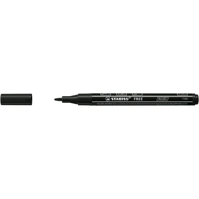 Stabilo -  FREE Acrylic T100 zwart