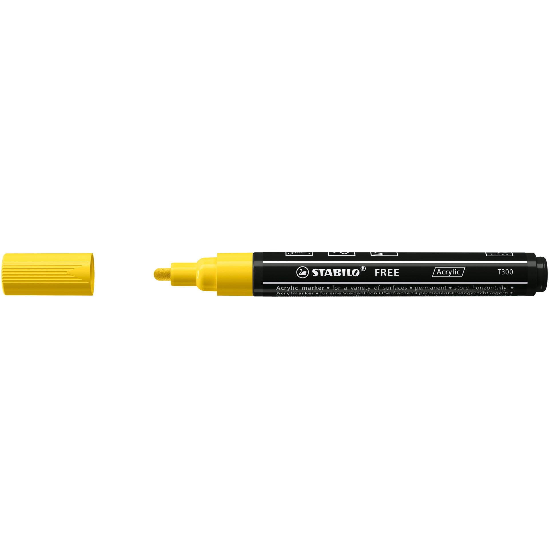 Stabilo - Pennarello acrilico Free acrilico T300 giallo | 5 pezzi