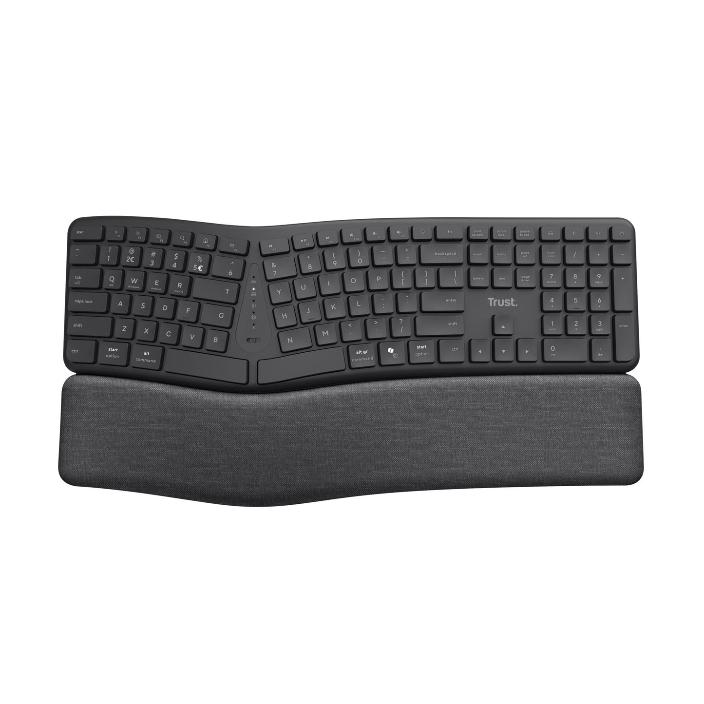 Trust -  Keyra Draadloos ergonomisch toetsenbord voor meerdere apparaten