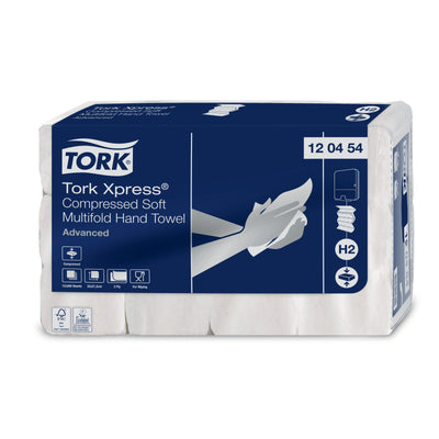 Tork - Towel H2 Xpress compressed Advanced multifold 2-layer 212x320mm 12x200 sheets white 120454