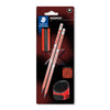Staedtler -  Potlood Norix HB blister à 2 stuks zwart-koraal