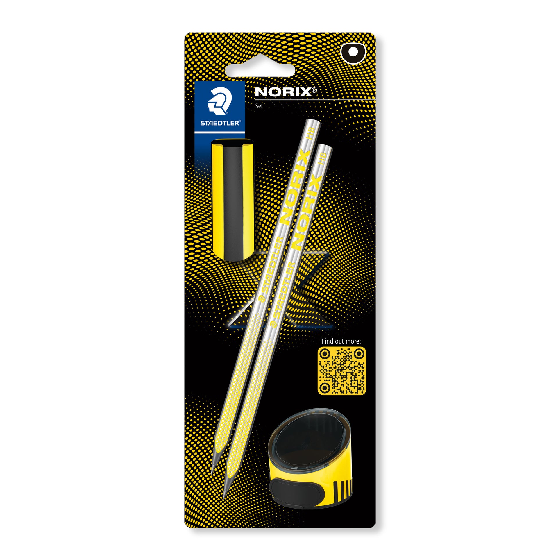 Staedtler - Graphitstift Norix Blister 2 Stück HB schwarz gelb | 8 Stück