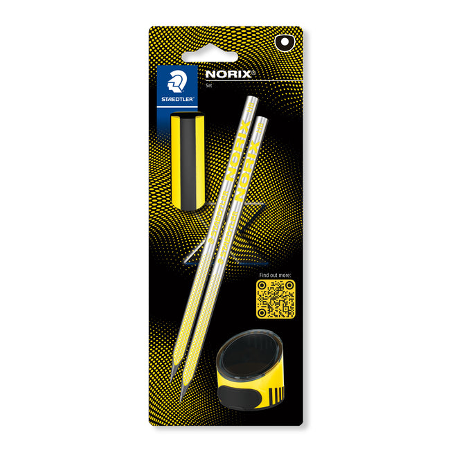 Staedtler - Lapiz grafito norix blister 2uds hb negro amarillo | 8 piezas