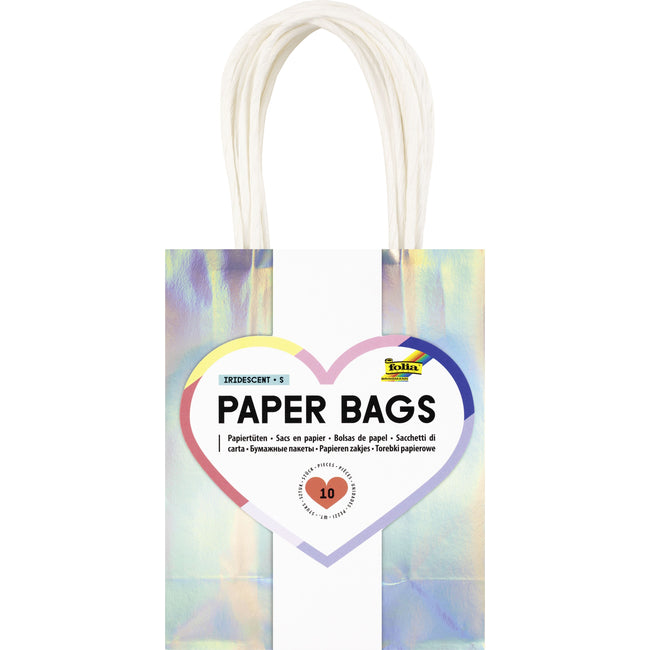 Folia Paper -  Cadeautas folia iriserend kraft 12x15x5.5cm 10st | 5 stuks