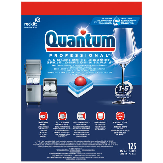 Quantum Professional - Pastillas para lavavajillas Quantum Pro Todo en Uno 125 piezas