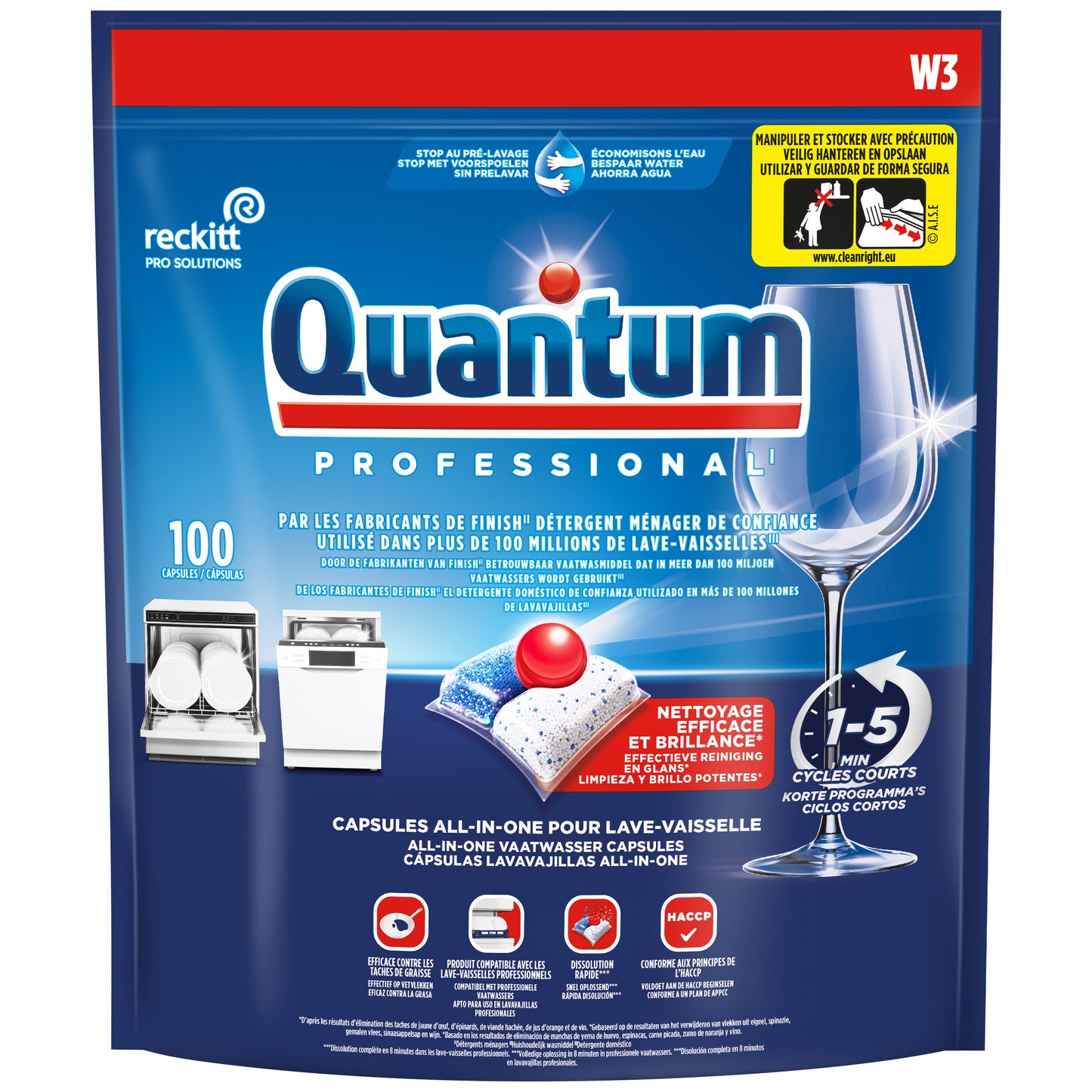Quantum Professional - Pastiglie per lavastoviglie Quantum Pro All-in-one 100 caps