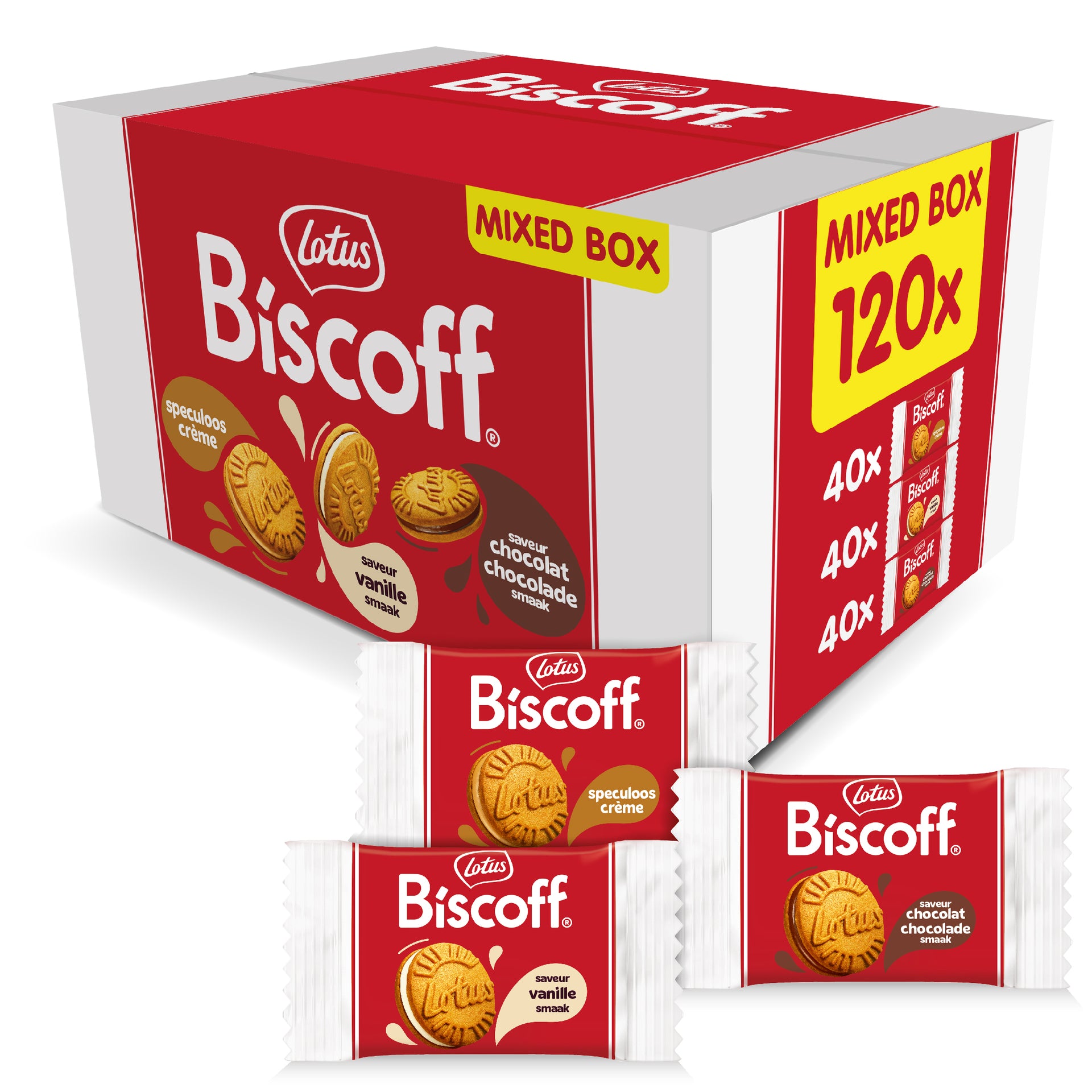 Lotus - Scatola mix sandwich Cookies Biscoff 120 pezzi