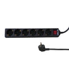 BRASQ - Power strip 6x 5 meters black