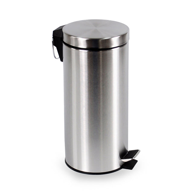 BRASQ - Pattumiera a pedale 30 litri in acciaio inox