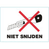 IEZZY -  Waarschuwingsetiket niet snijden 105x74mm 500 stuks