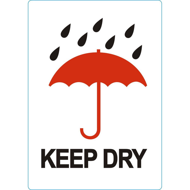 IEZZY -  Waarschuwingsetiket keep dry 500 stuks
