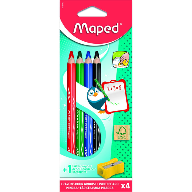 Maped - Whiteboard pencil marker peps set 4 colors