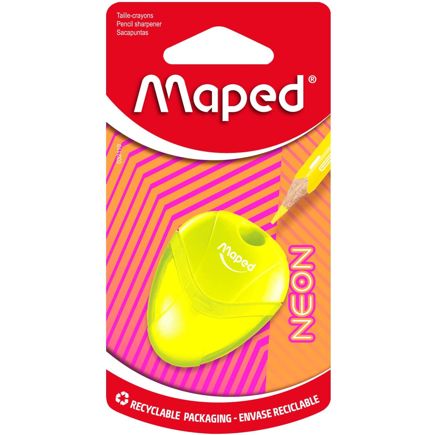 Maped - Temperamatite neon igloo 1 foro assortiti