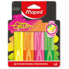 Maped -  Markeerstift Glitter set à 4 fluoriserende kleuren