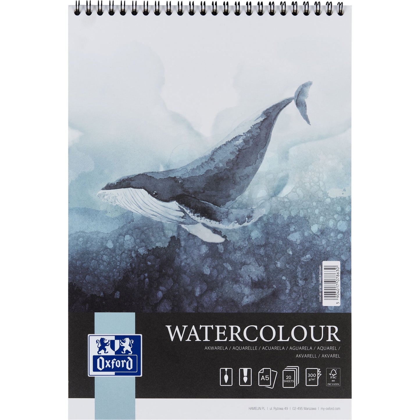 Oxford - Watercolor block watercol a5 20v 300gr spiral