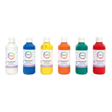 Qrea – Fingerfarben-Set mit 6 Farben, 250 ml
