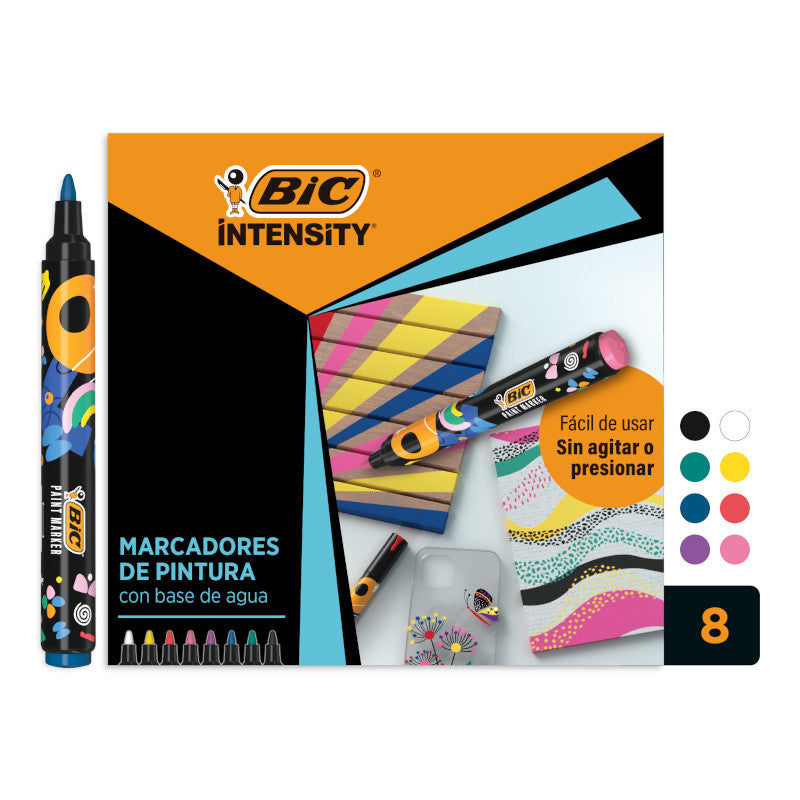 Bic - Pennarelli a vernice intensità assortiti 8 pezzi