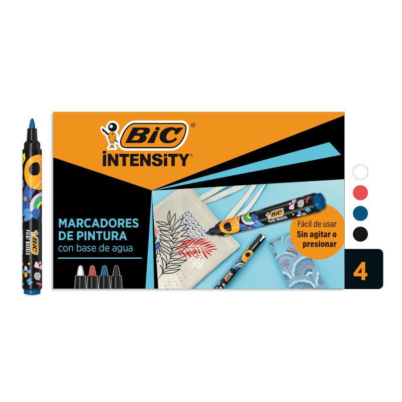 Bic - Pennarelli a vernice intensità assortiti 4 pezzi