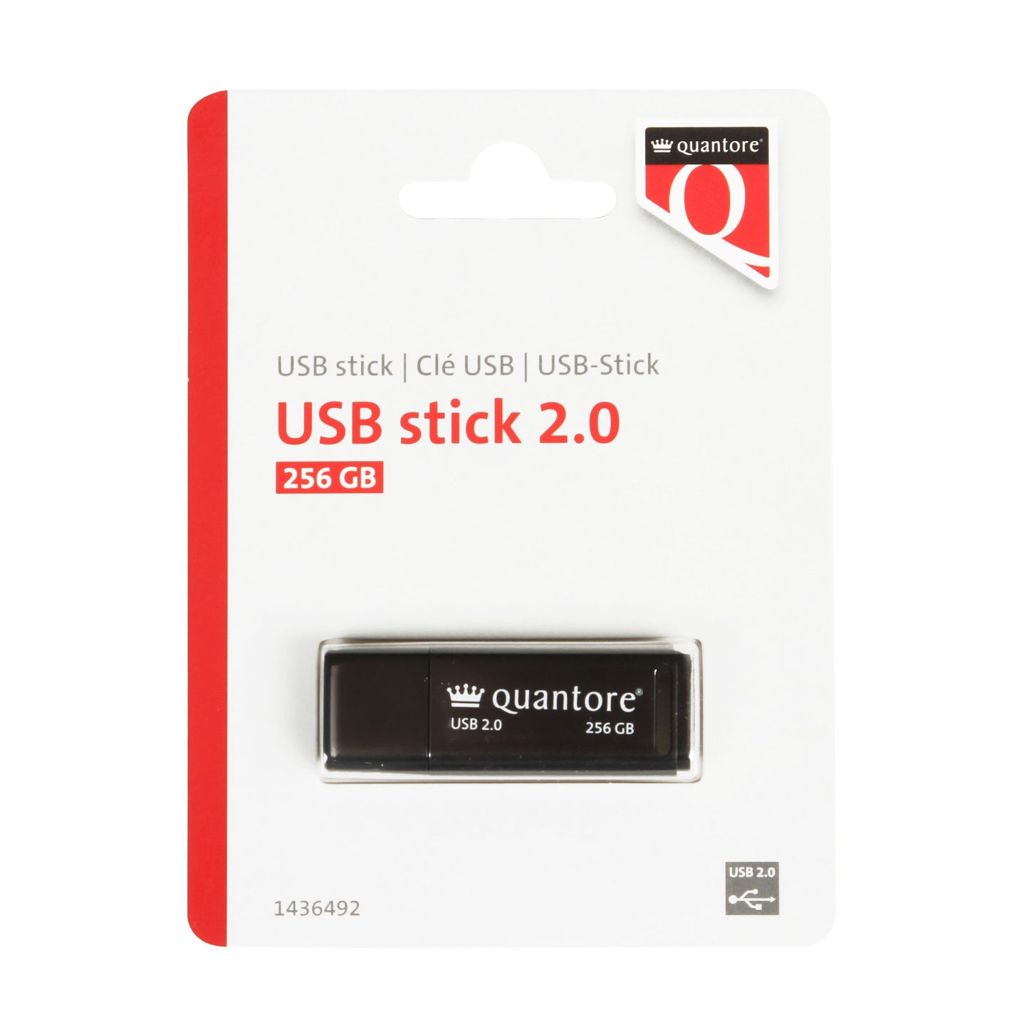 Quantore - Chiavetta USB 256GB 2.0 nera
