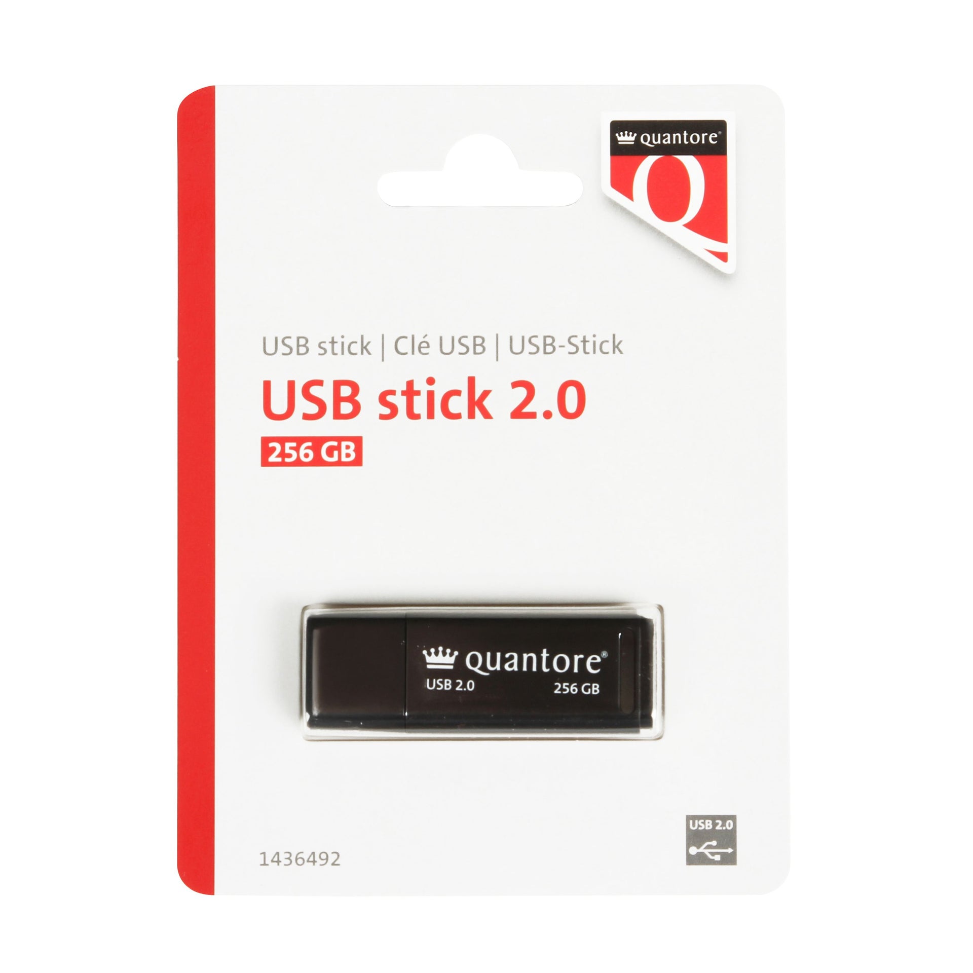 Quantore -  Usb stick 2.0 usb-a 256gb zwart
