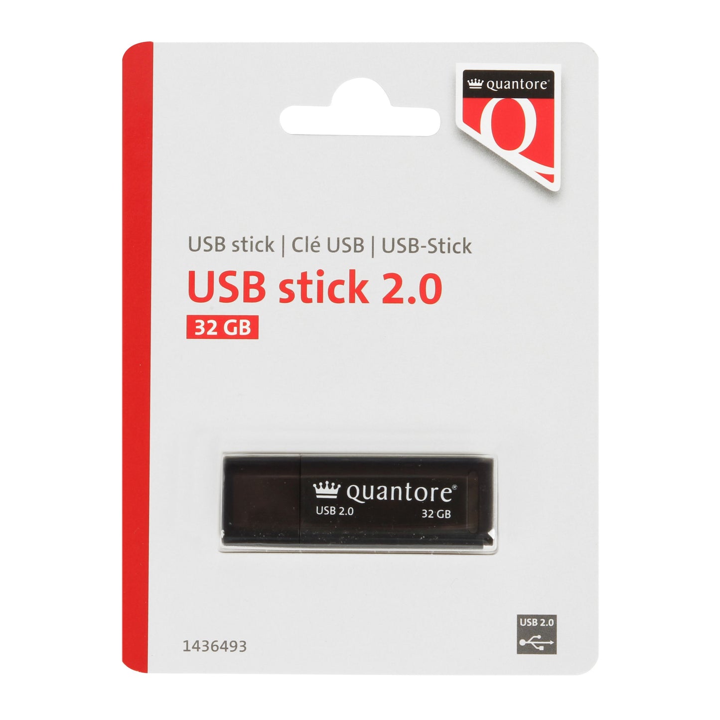 Quantore -  USB-stick 32GB 2.0 zwart