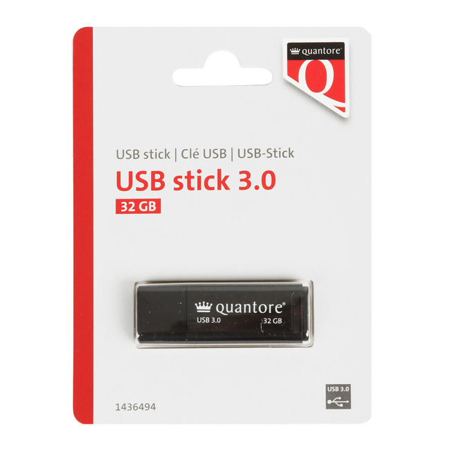 Quantore -  USB-stick 32GB 3.0 zwart | 400 stuks